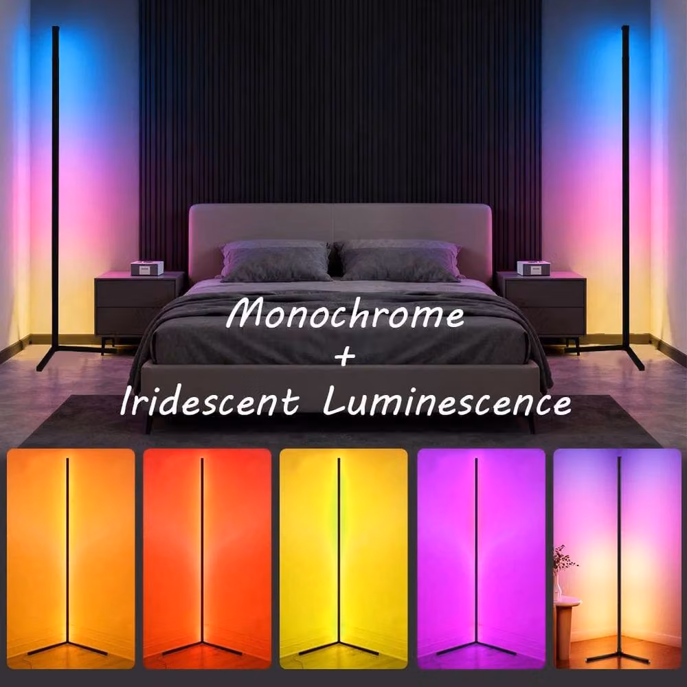 PAWNORA 65 RGB LED Corner Floor Lamp with Remote Control in Black – 5