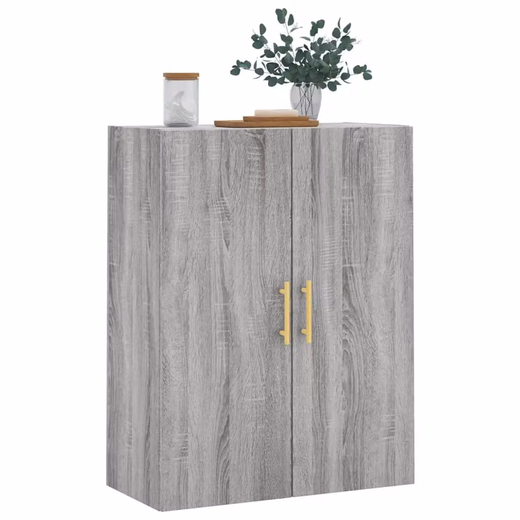 Berkfield Home Wall Mounted Grey Modern Cabinet with Hinged Doors W/D/H: 69.5 x 34 x 90 cm – 2