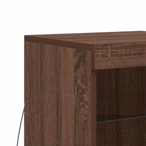 vidaXL Modern Sideboard with Integrated LED Lights in Brown, W/D/H: 41 x 37 x 67 cm – 4