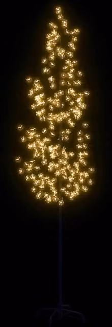 Berkfield Home White Cherry Blossom LED Tree with 368 Warm White LEDs, Height: 300 cm