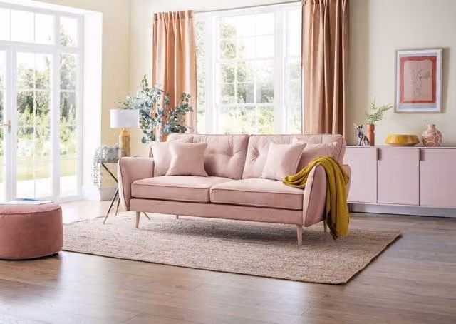 The Great Sofa Company Ailis Large Upholstered Sofa in Dusty Pink – 1