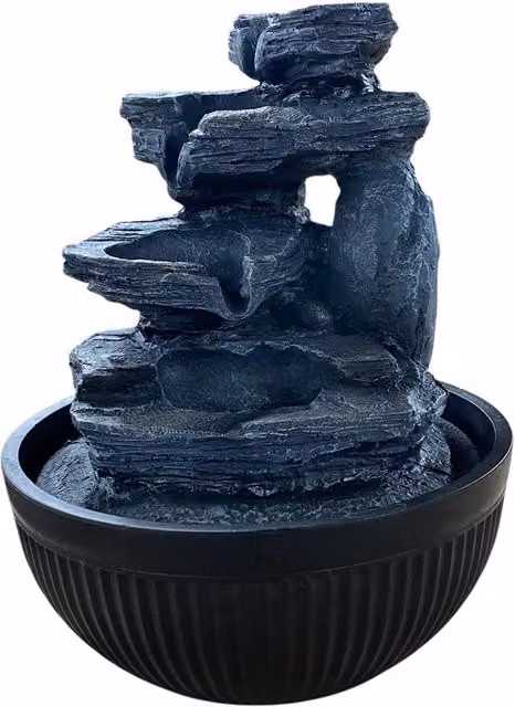 Buttercup Farm Minster Table-Top Ceramic Indoor Fountain with LED Light, Gold and Multicolour, W/D/H: 21 x 21 x 25 cm – 4