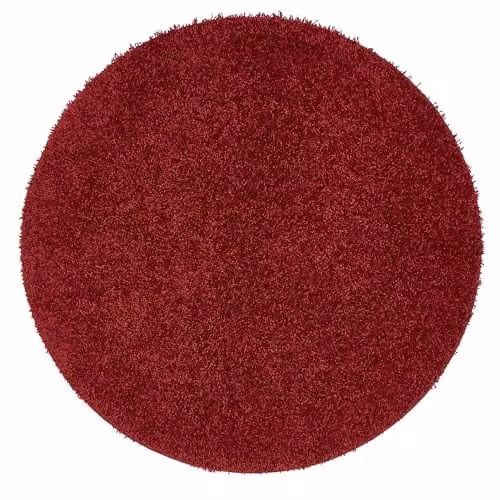My Mat Red Round Non-Slip Washable Shaggy Pile Rug, Diameter: 100 cm