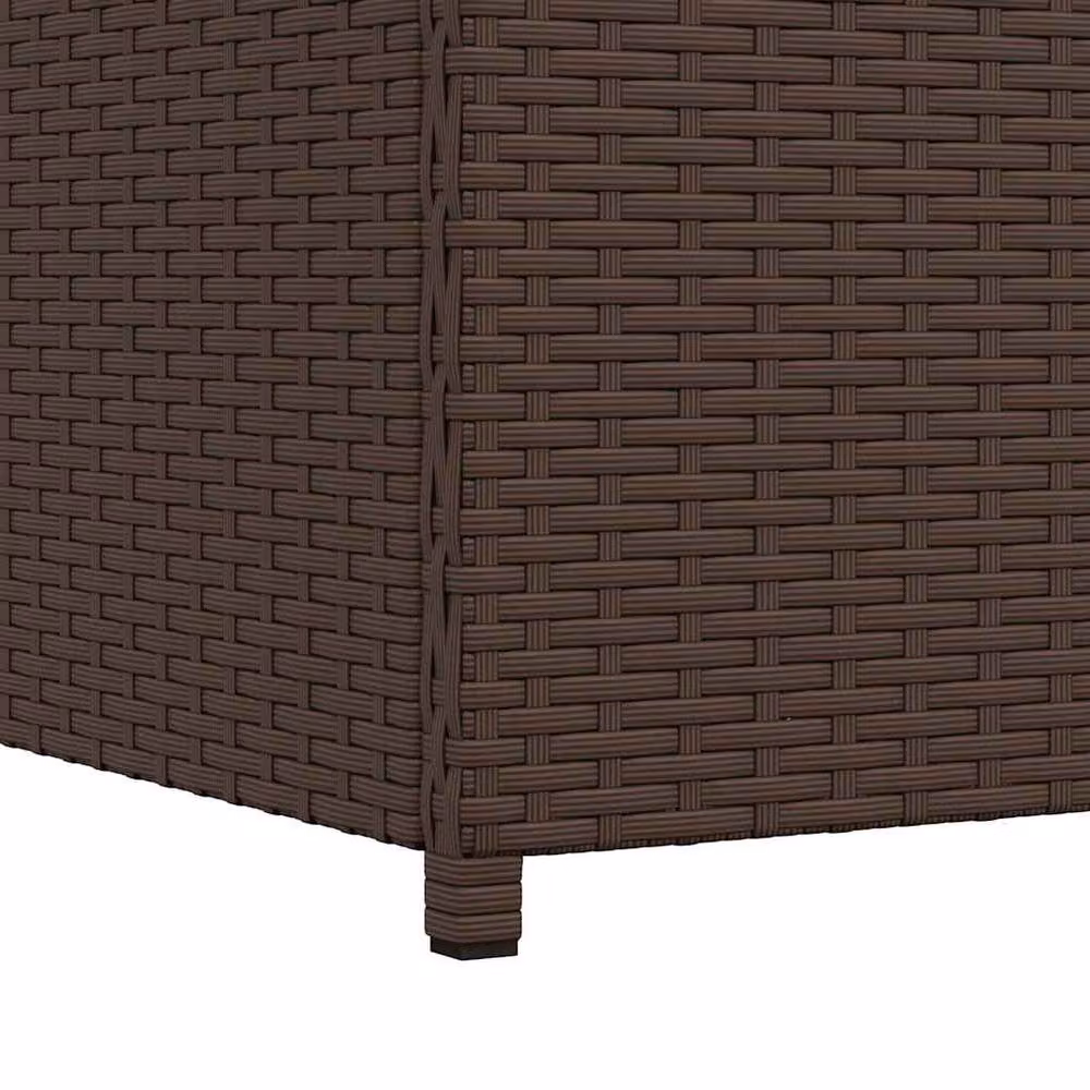 Berkfield Home Brown Poly Rattan Garden Storage Box W/D/H: 120 x 50 x 60 cm – 9