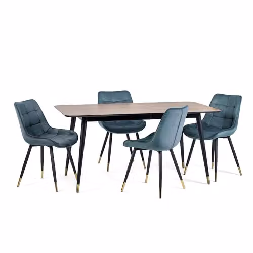 Julian Bowen Findlay Rectangular Retro Dining Table in Walnut and Black, W: 160 cm, D: 90 cm, H: 75 cm – 4