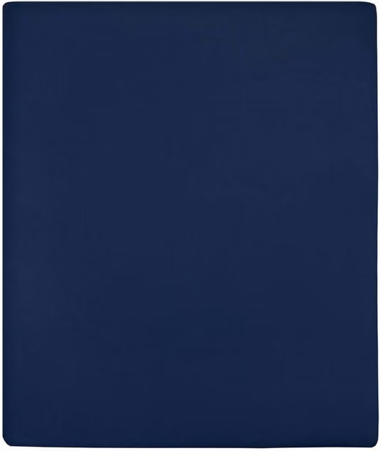 Berkfield Home Navy Blue Jersey Cotton Fitted Sheet W/D/H: 140 x 200 cm