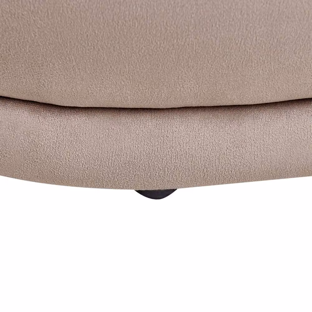 Wyld and Coco Taupe Velvet Upholstered Accent Bench in Beige, W/D/H: 90 x 41 x 40 cm – 4