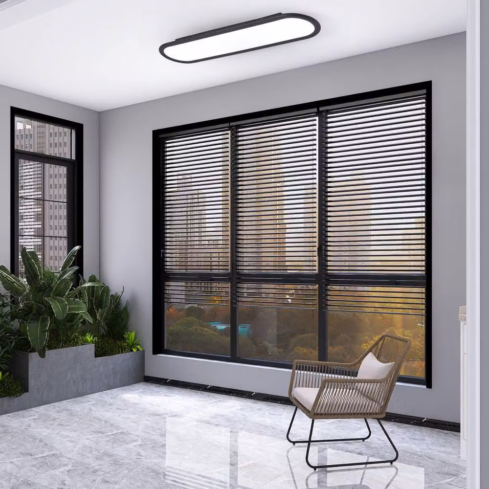 NIVOR Modern LED Linear Ceiling Light in Black, 70 cm – 3