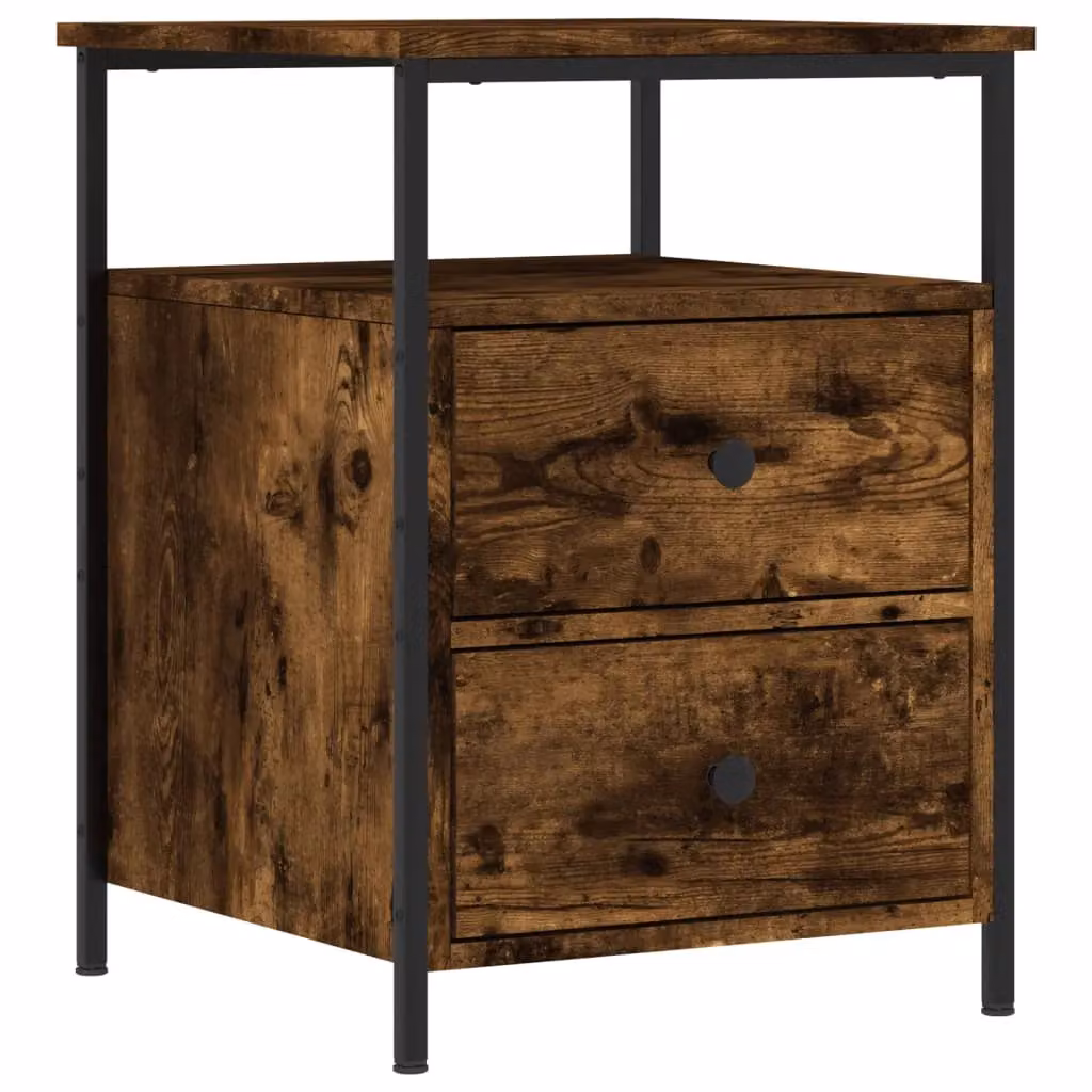 Berkfield Home Smoked Oak Bedside Cabinet in Brown, W/D/H: 44 x 45 x 60 cm – 2
