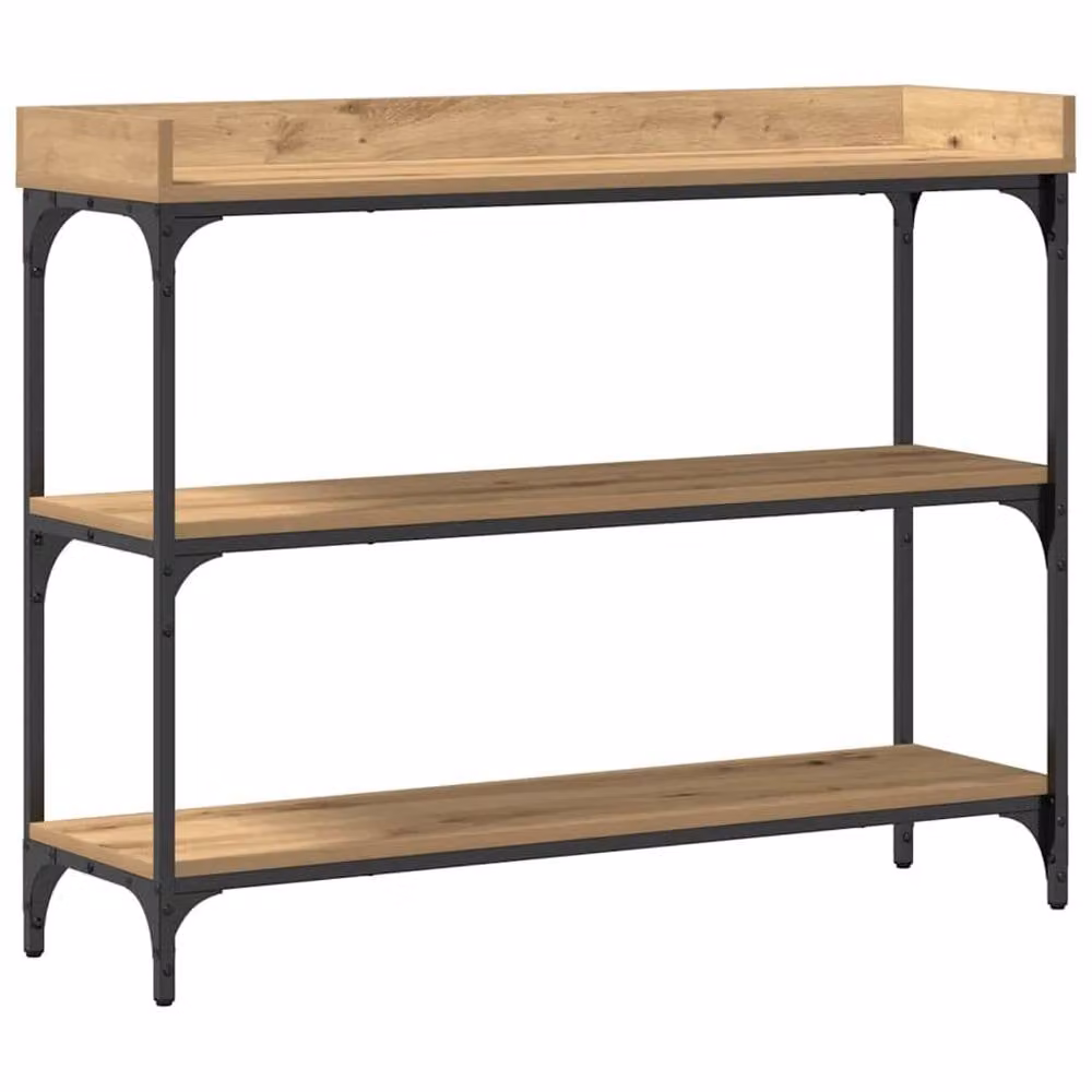 Berkfield Home Artisan Oak Console Table in Brown, W/D/H: 100 x 30 x 80 cm – 2