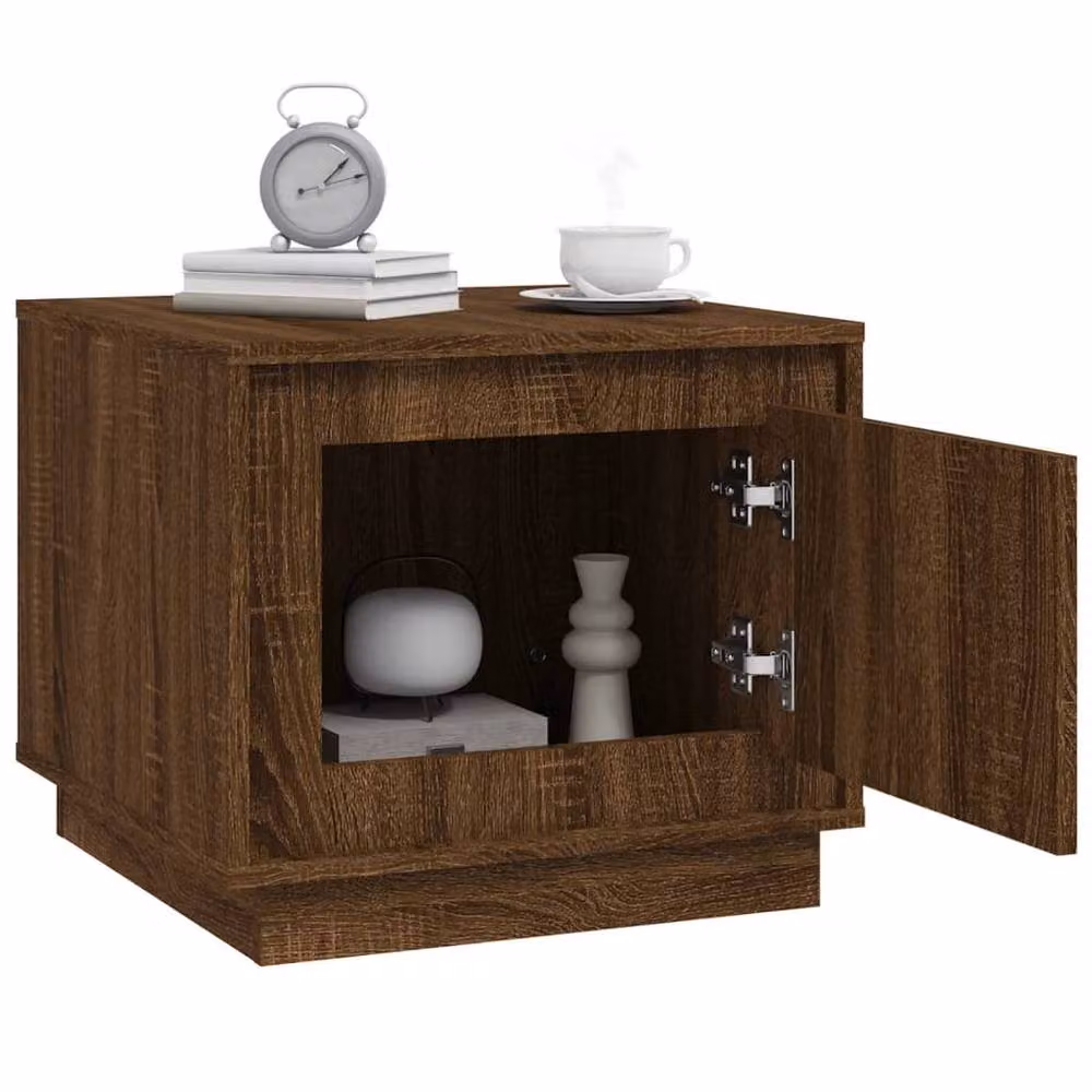 Berkfield Home Modern Brown Oak Coffee Table, W/D/H: 51 x 50 x 44 cm – 3