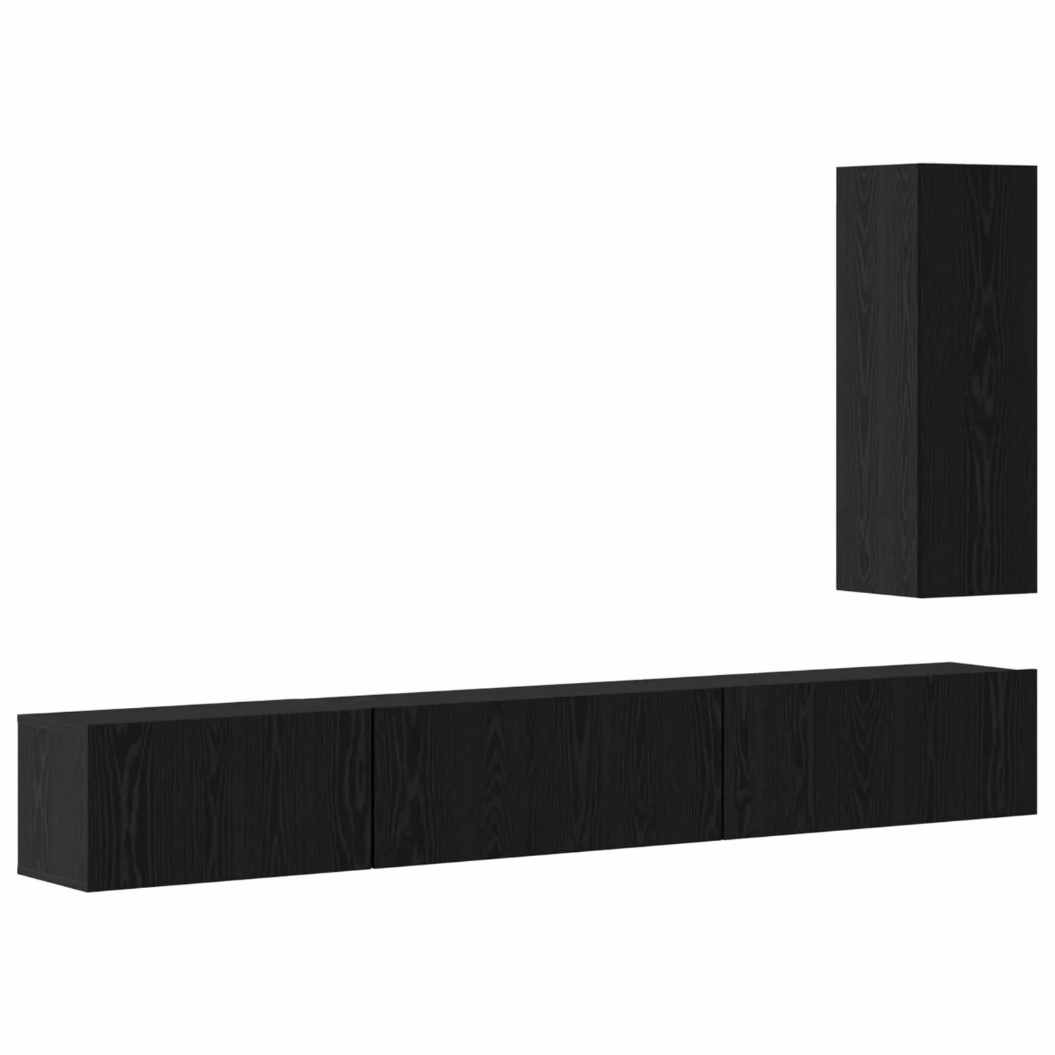Berkfield Home Modern Wall-Mounted Storage Unit with Hinged Doors and Internal Shelves, Black Oak, W/D/H: 30.5 x 30 x 90 cm – 2