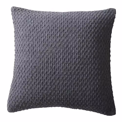 Drift Home Hayden Square Cotton Basket Weave Cushion in Charcoal, W/D/H: 43 x 43 x 43 cm – 3