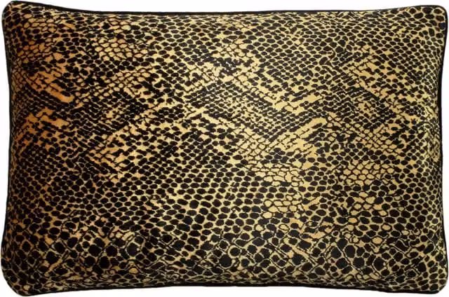 Make It A Home Python Velvet Cushion in Gold and Brown