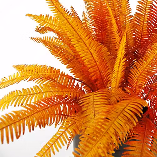 Leaf Design Autumn Fern Artificial Plant in Green and Orange, 55cm – 2