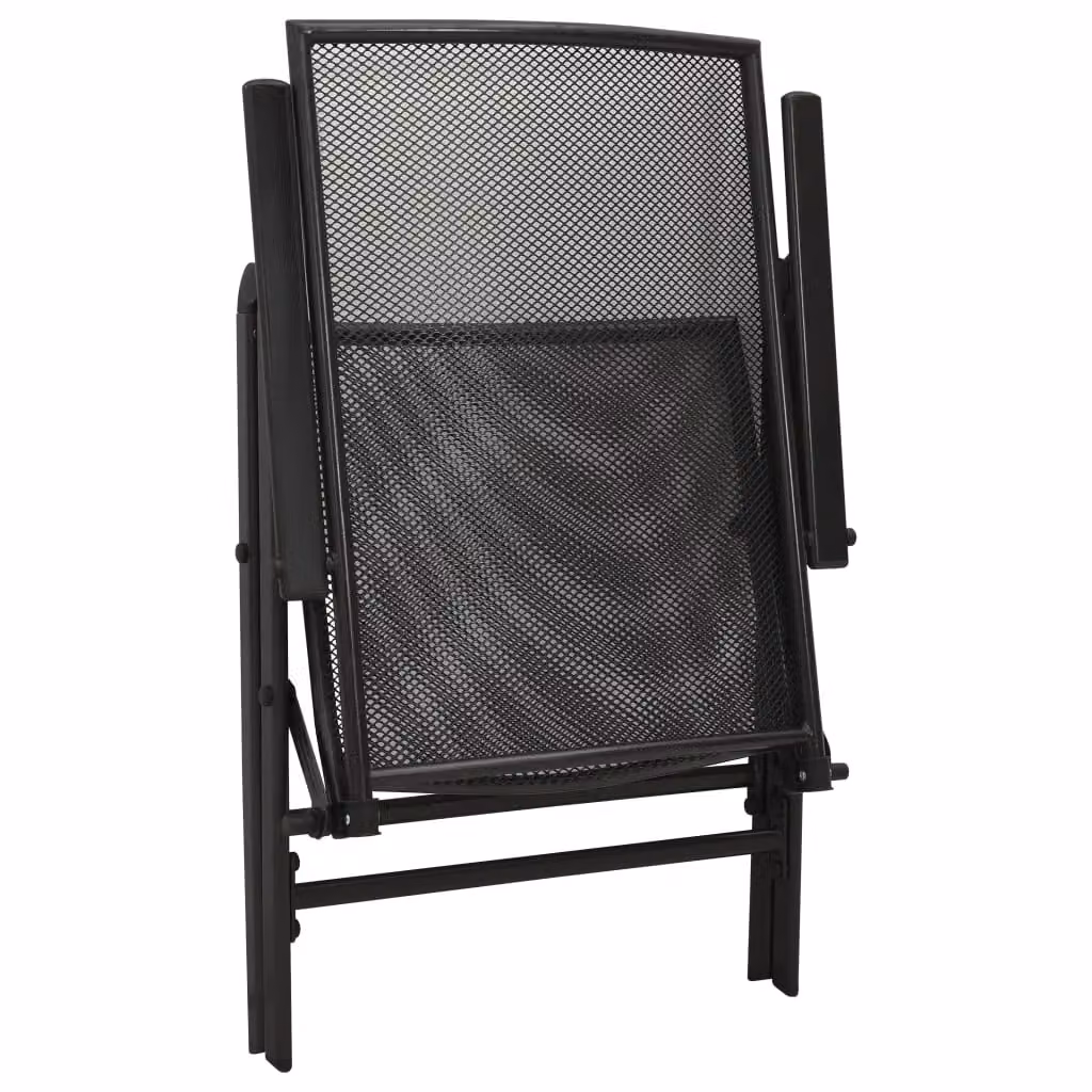 Berkfield Home 5 Piece Reclining Garden Chair Set in Anthracite and Black Powder-coated Steel – 3