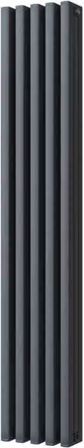 Temple Anthracite Vertical Square Tube Column Radiator, Grey, H 180 cm x W 32.2 cm