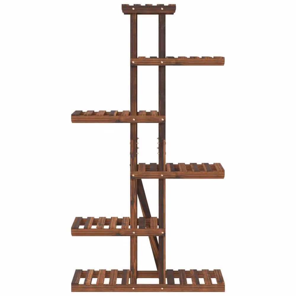 Berkfield Home Retro Wood Flower Stand in Brown, W/D/H: 75 x 25 x 140.5 cm – 4