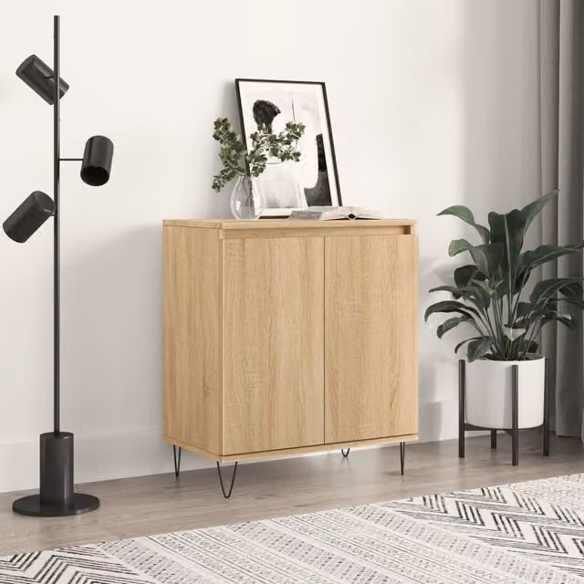 Berkfield Home Sonoma Oak Sideboard in Brown, W/D/H: 60 x 35 x 70 cm