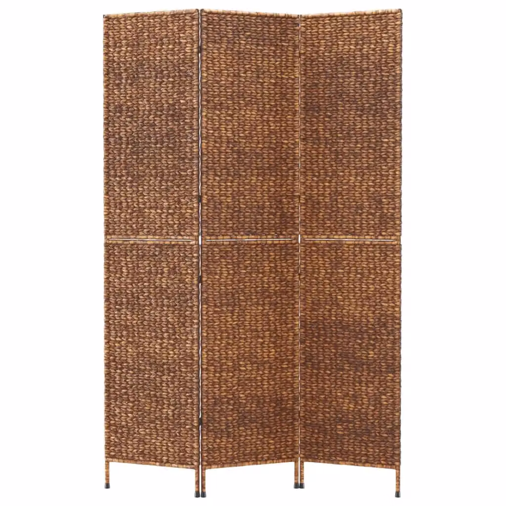 Berkfield Home 3-Panel Rustic Brown Water Hyacinth and Rattan Room Divider W: 122 cm, H: 180 cm – 2