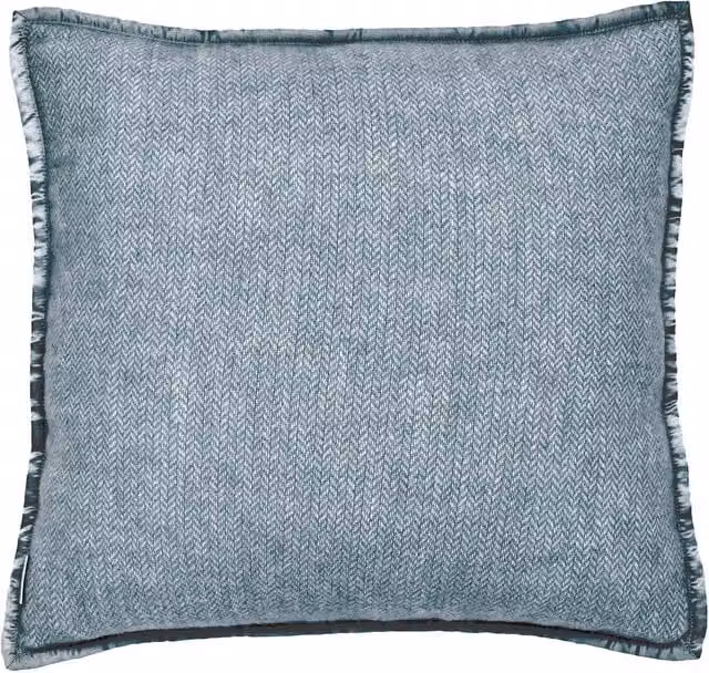 Murmur Lewin Wool Herringbone Woven Square Cushion, Ballintoy Blue, W/D/H: 45 x 45 x 45 cm