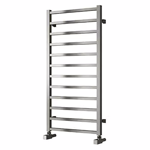 Reina Arden Stainless Steel Heated Towel Rail in Silver, W/H: 500 x 500 mm