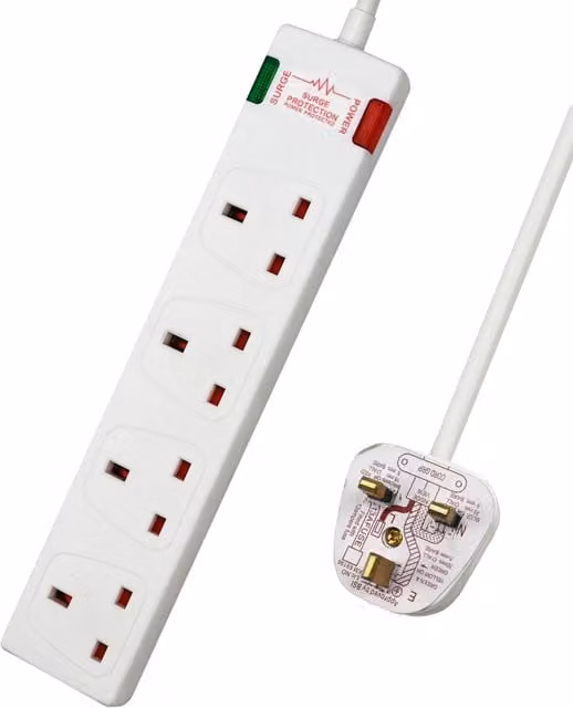 Livingandhome Multi Plug Outlet Extender with Cable and Surge Protector, White