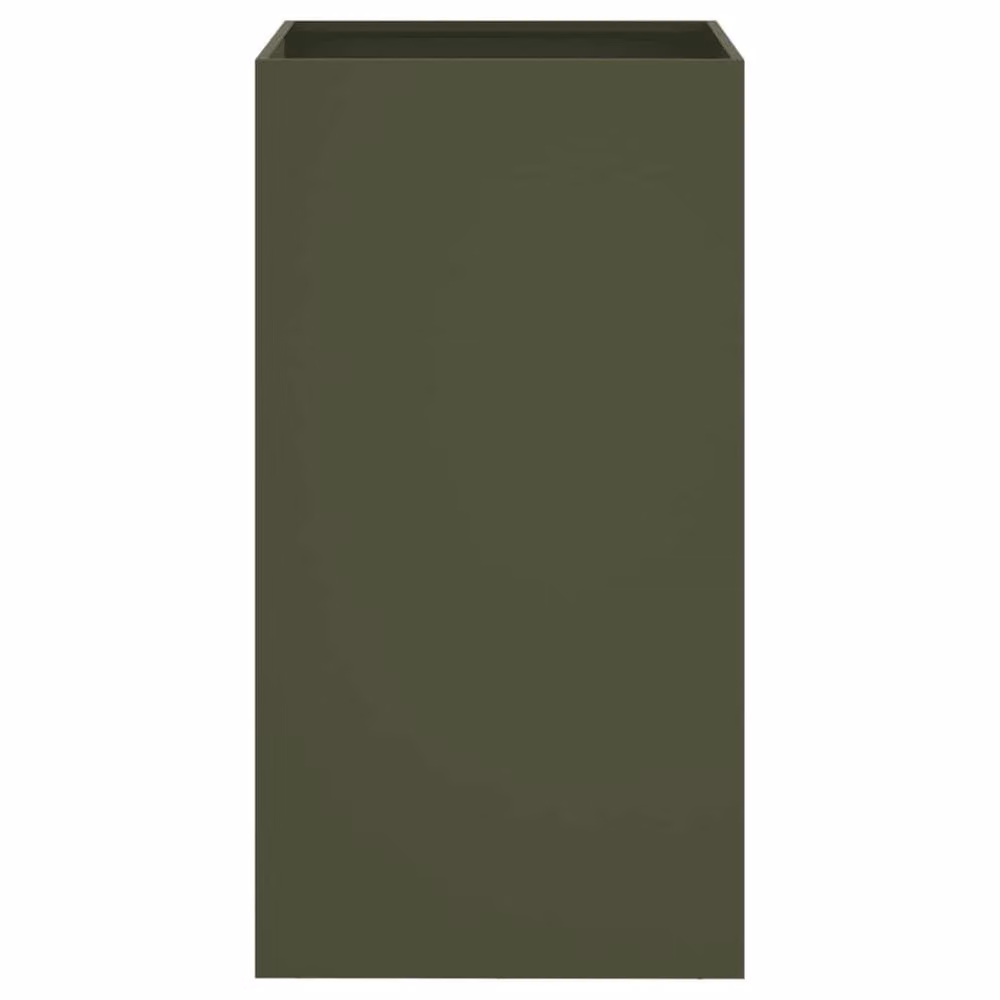 Berkfield Home Steel Ornamental Garden Planter Tub, Green, W/D/H: 42 x 38 x 75 cm – 3
