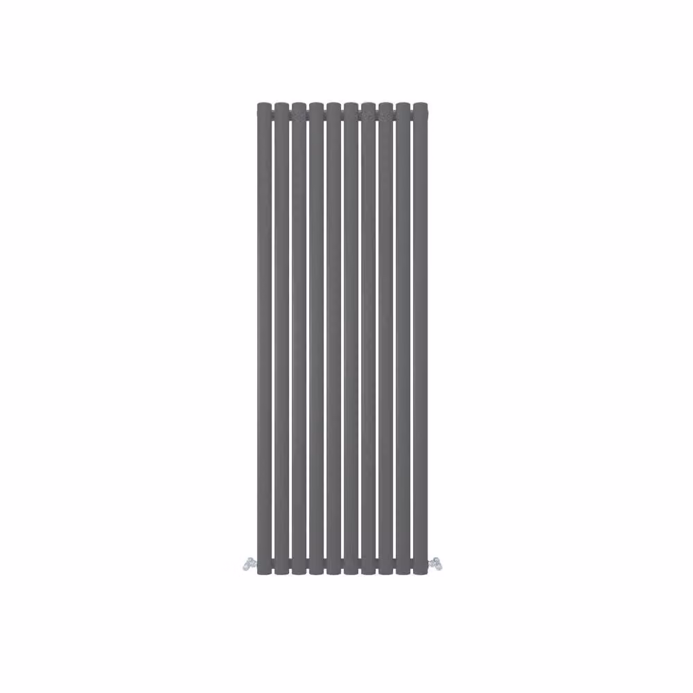 Banyetti Orva Anthracite Vertical Double Oval Column Radiator in Charcoal, H: 160 cm, W: 59 cm – 4