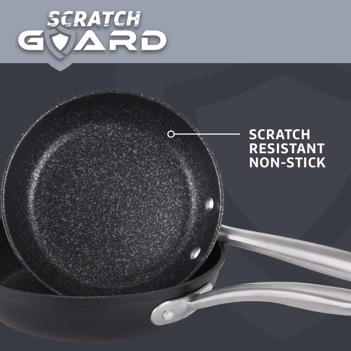 Prestige Scratch Guard 3 Piece Non-Stick Saucepan Set, Black, Induction Compatible – 2