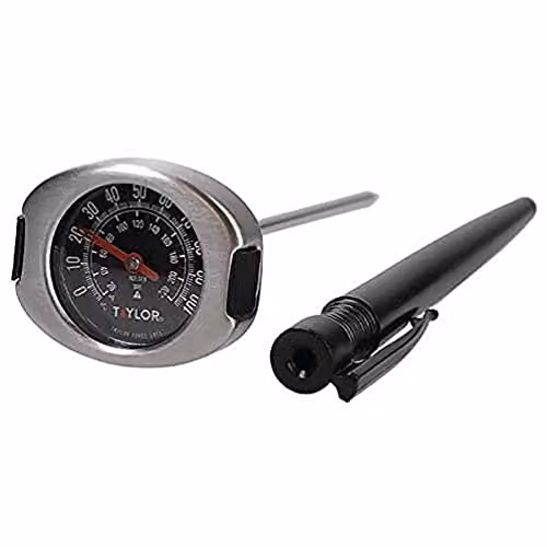 Taylor Pro Stainless Steel Meat Thermometer Probe in Black, W/D/H: 15.5 x 4.5 x 3.5 cm