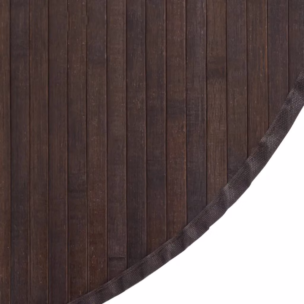 Berkfield Home Round Bamboo Rug in Brown, Diameter: 100 cm – 4
