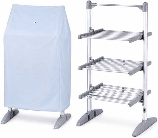Glamhaus EcoDry Electric Heated Airer with Cover 248W in Silver
