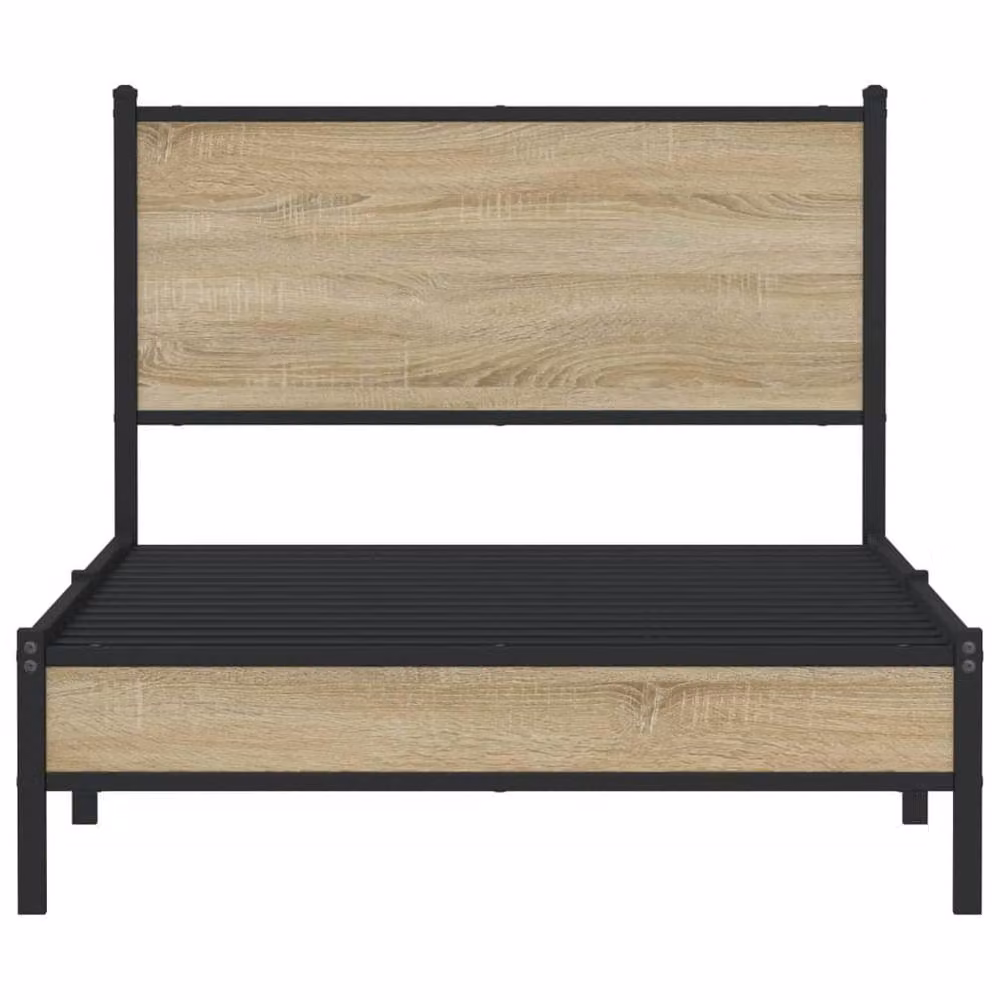 Berkfield Home Metal Bed Frame in Sonoma Oak Brown, W: 100 cm, L: 190 cm – 3