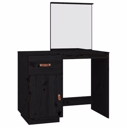 vidaXL Black Solid Wood Pine Dressing Table W/D/H: 95 x 50 x 134 cm – 1