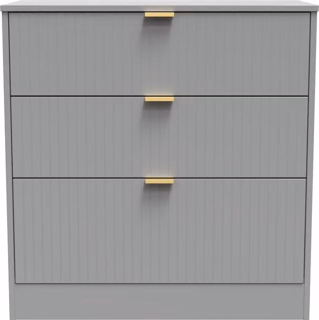 Ready Assembled 2 U Denver 3 Drawer Deep Chest in Grey – 1