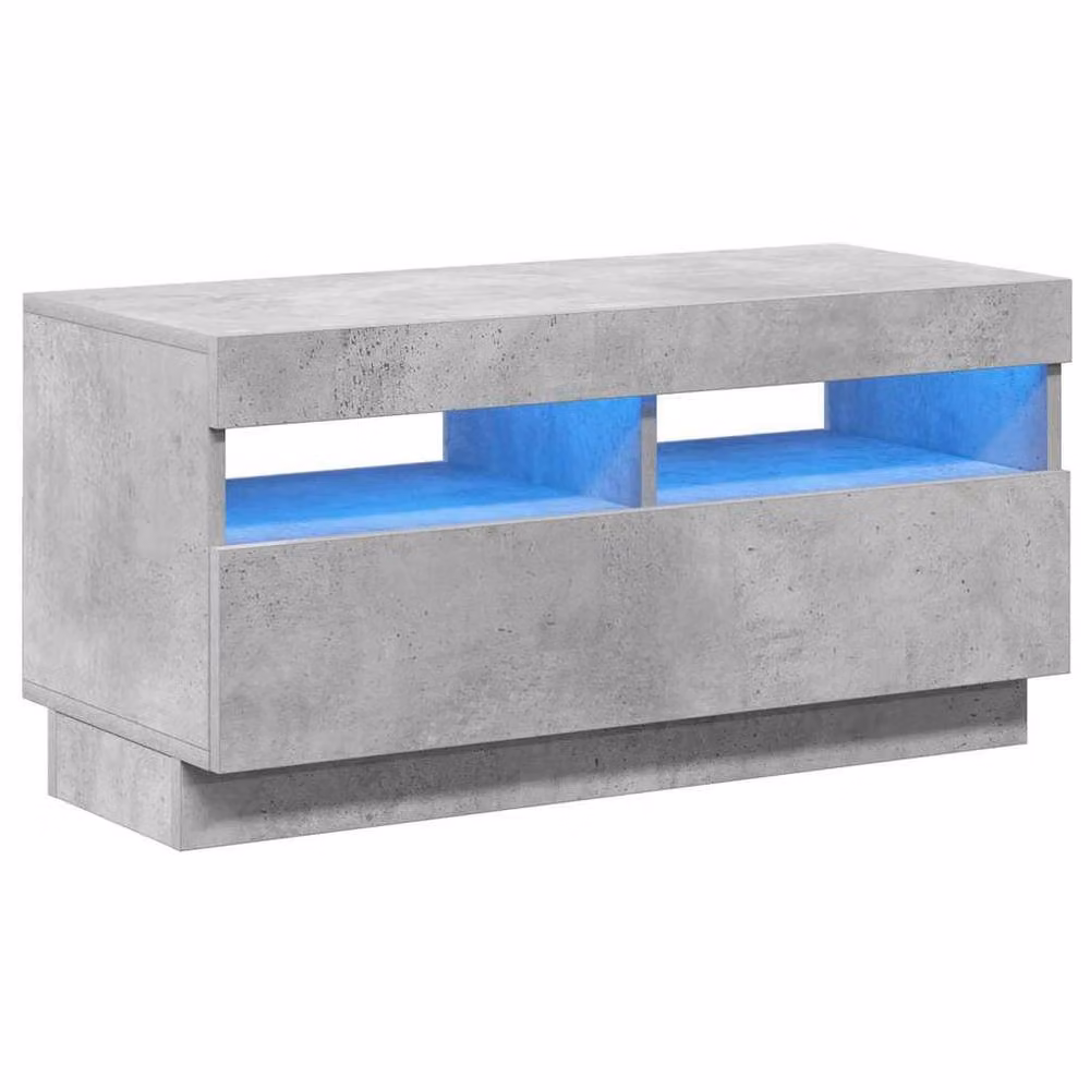 Berkfield Home TV Cabinet with LED Lights in Concrete Grey, W/D/H: 80 x 35 x 40 cm – 2