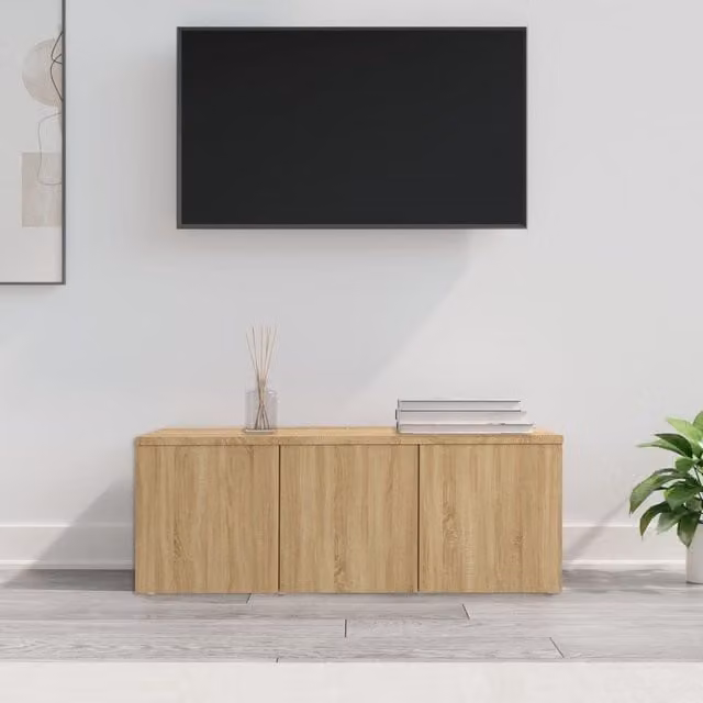 Berkfield Home Sonoma Oak TV Cabinet in Brown, W: 80 cm, D: 34 cm, H: 30 cm – 1