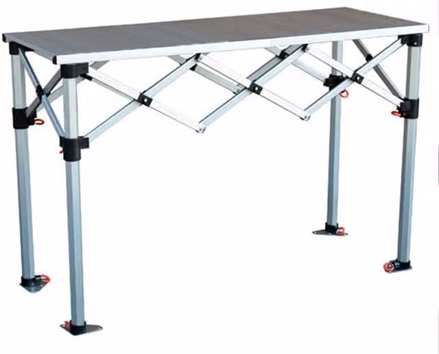 Instant Shelter Concertina Table with Aluminium Top in Silver