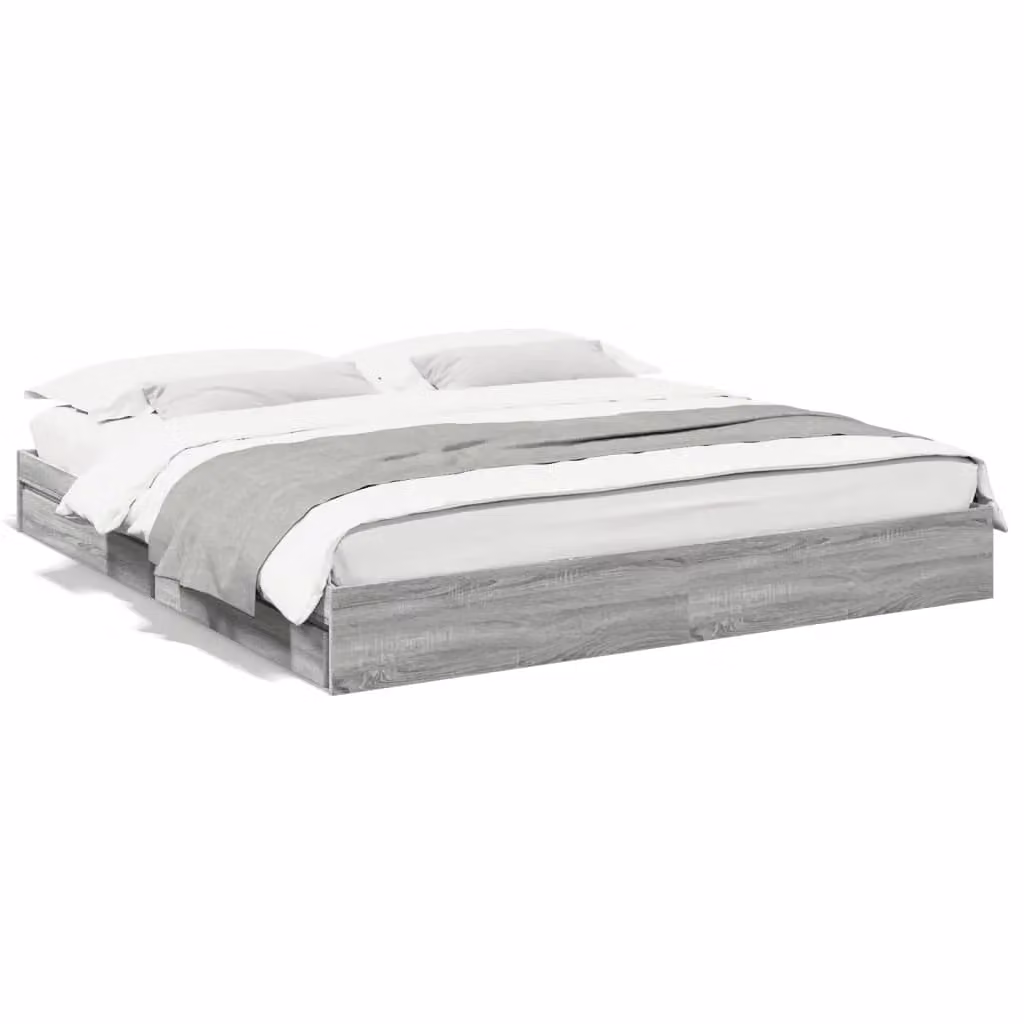 Berkfield Home Super King Bed Frame with Drawers in Grey Sonoma, 180 x 200 cm – 2