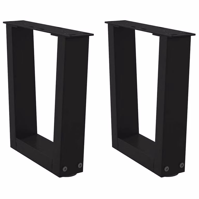 Berkfield Home V-Shape Dining Table Legs, 2 Piece Set, Black Matt Steel, W: 30 cm, H: 30 cm