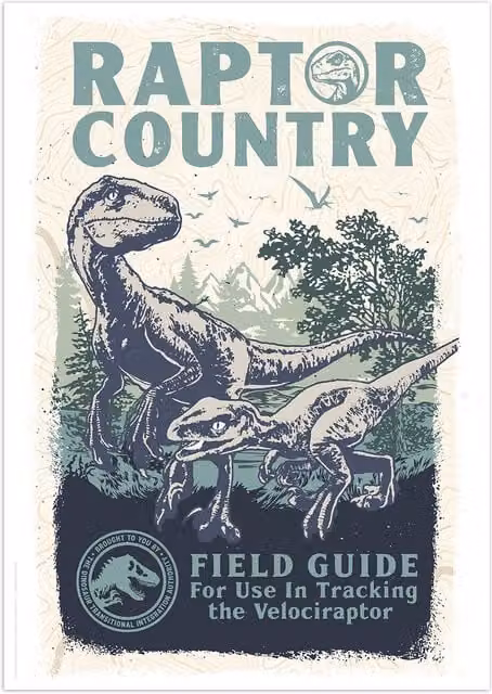 Jurassic World Raptor Country Limited Edition Multicolour Paper Art Print