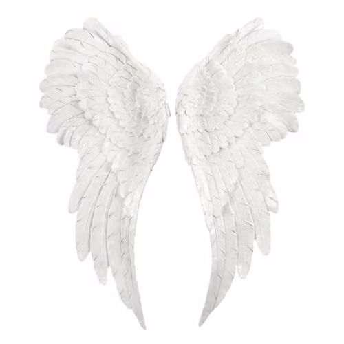 KDMD Pair of Large White Glitter Angel Wings, W: 54 cm, H: 21.5 cm
