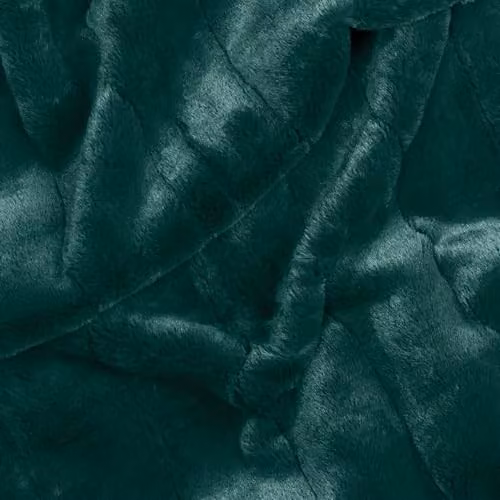 Paoletti Empress Faux Fur Throw in Emerald Green, W: 130 cm, L: 180 cm – 2