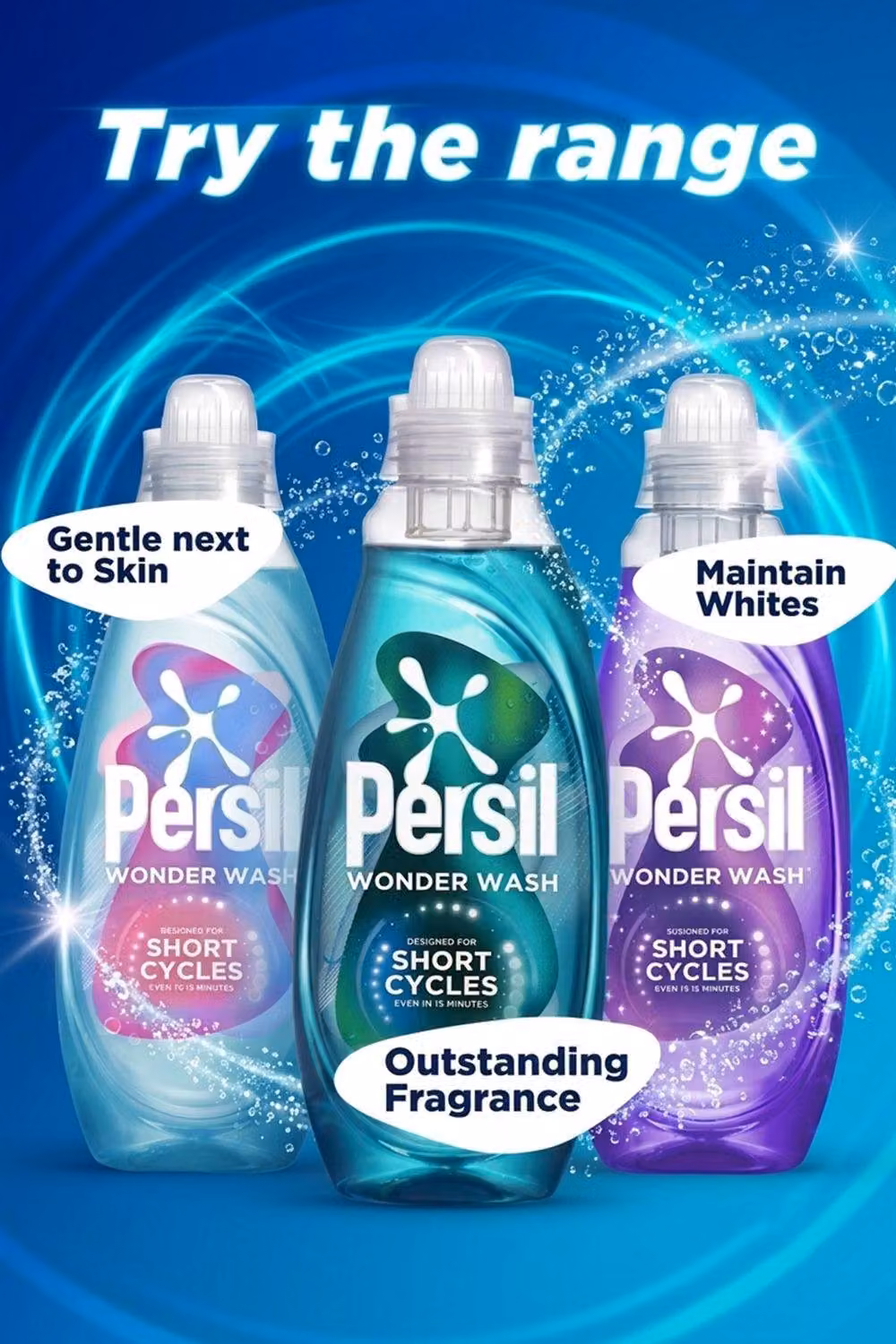 Persil Wonder Wash Non Bio Liquid Detergent Pure Heaven Scent 2.16L, 4 Pack – 2