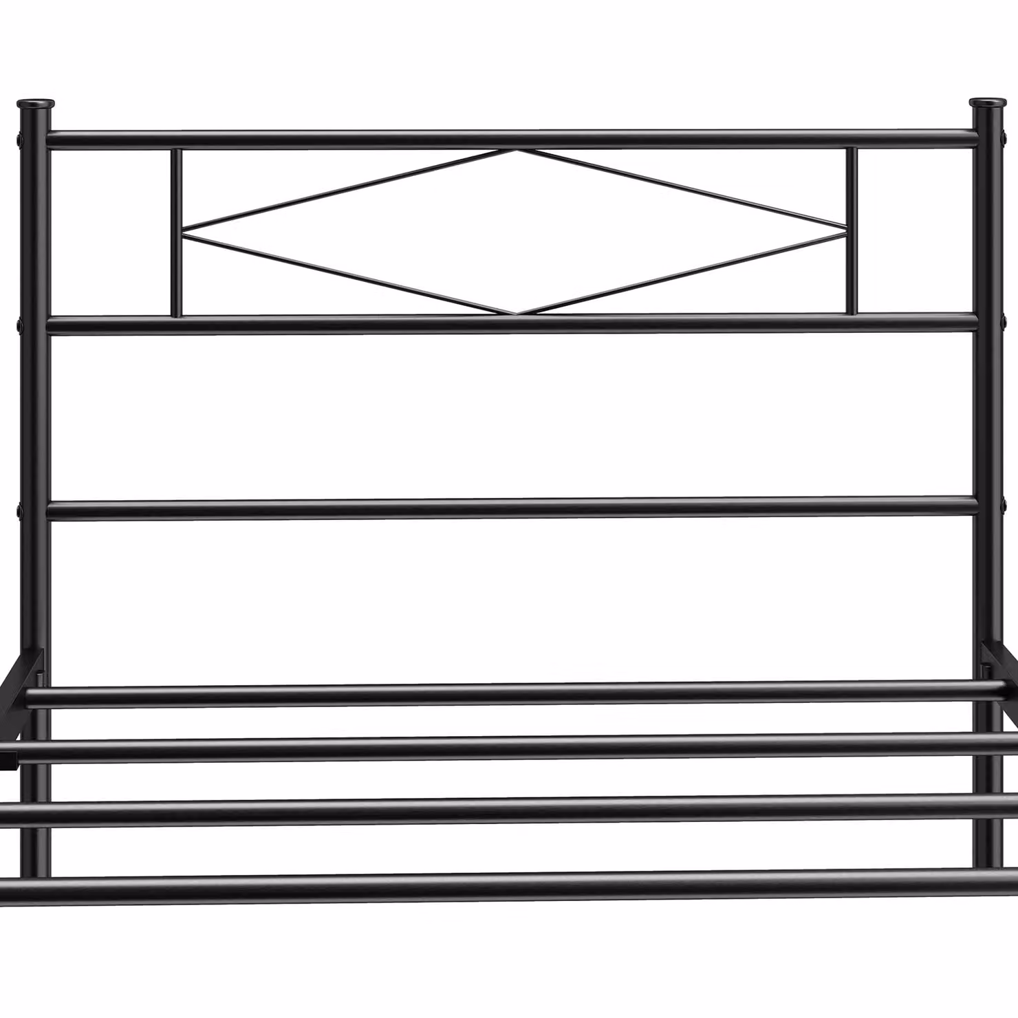 HOMCOM Single Metal Bed Frame with Headboard and Footboard in Black, W/D/H: 90 x 190 cm – 6