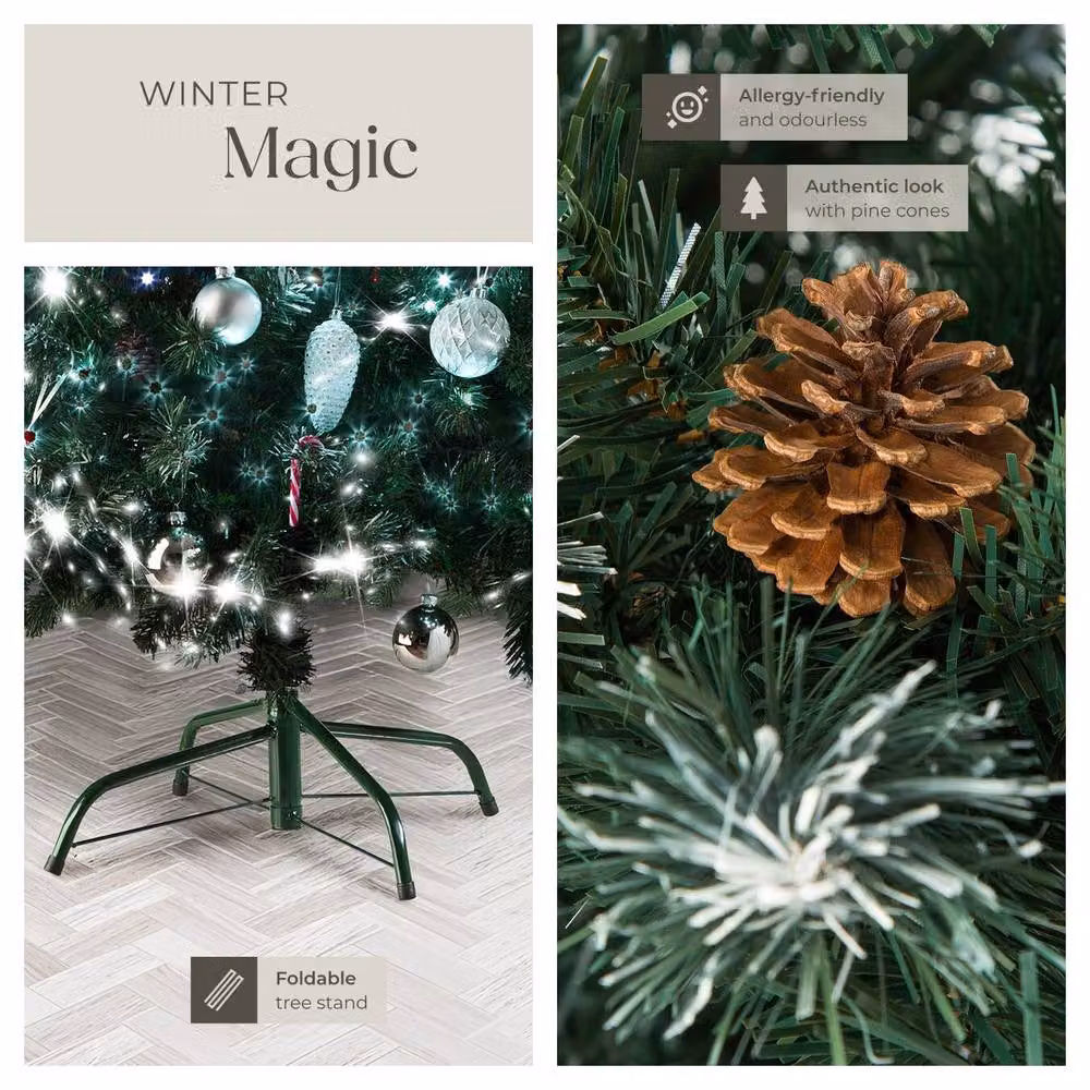 tectake Green Freestanding Christmas Tree, Height: 180 cm – 5