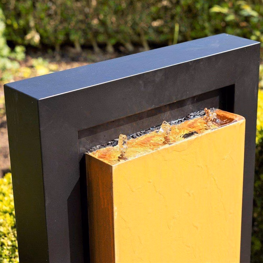 Primrose Almeida Black Zinc Column Water Wall Fountain with Lights, Height: 120 cm – 3