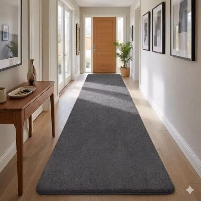 PAWNORA Non Slip Door Mat in Dark Grey, W: 80 cm, L: 300 cm
