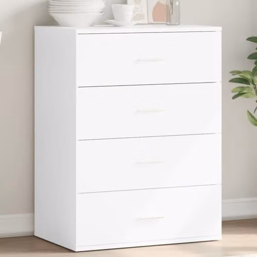 vidaXL Modern White Matt Sideboard in MDF, W: 60 cm, D: 39 cm, H: 80 cm